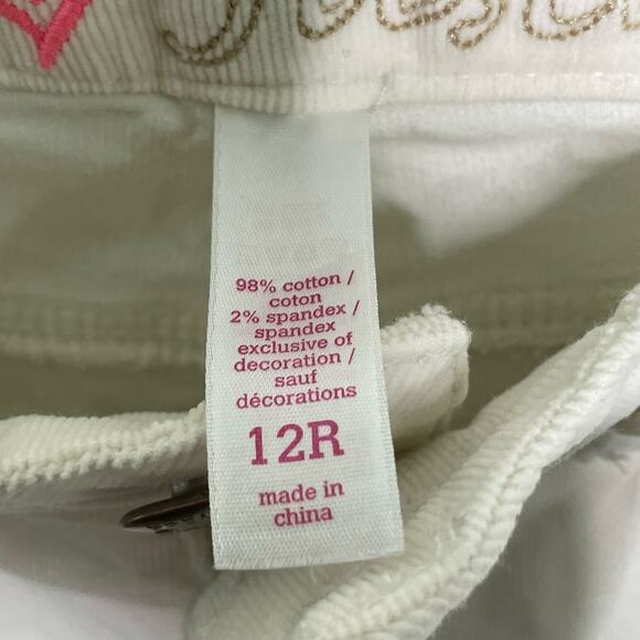 Girl's Justice Bootcut Corduroy  Jeans Low Rise Cotton Blend Stretch White 12 R - Picture 8 of 16